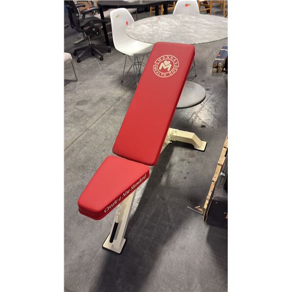 CRIMSON RED CUSHION MANHAS HEALTH CO COMMERCIAL ADJUSTABLE WEIGHT BENCH W28" X D48" X H42"