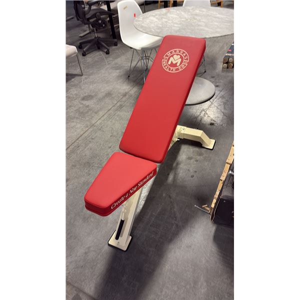 CRIMSON RED CUSHION MANHAS HEALTH CO COMMERCIAL ADJUSTABLE WEIGHT BENCH W28" X D48" X H42"