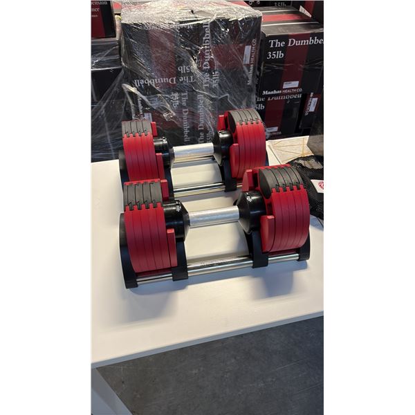2 MANHAS HEALTH CO 50 LBS SINGLE SELECTORIZED ADJUSTABLE DUMBBELL STAINLESS STEEL HANDLE