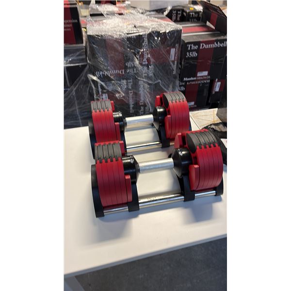 2 MANHAS HEALTH CO 50 LBS SINGLE SELECTORIZED ADJUSTABLE DUMBBELL STAINLESS STEEL HANDLE