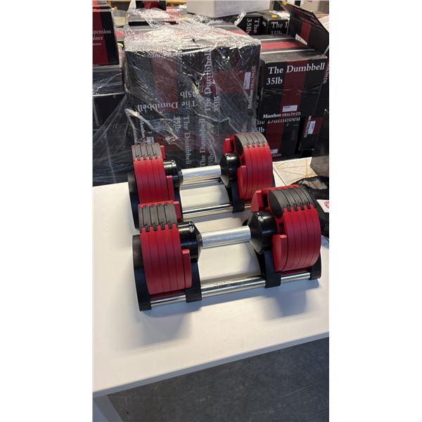 2 MANHAS HEALTH CO 50 LBS SINGLE SELECTORIZED ADJUSTABLE DUMBBELL STAINLESS STEEL HANDLE