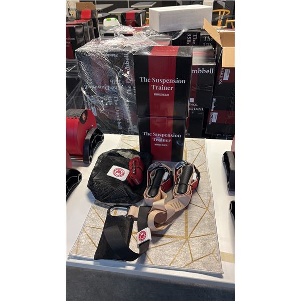 MANHAS HEALTH CO SUSPENSION TRAINER FULL SET PORTABLE BODYWEIGHT FITNESS SYSTEM NEW IN BOX 3 PACK