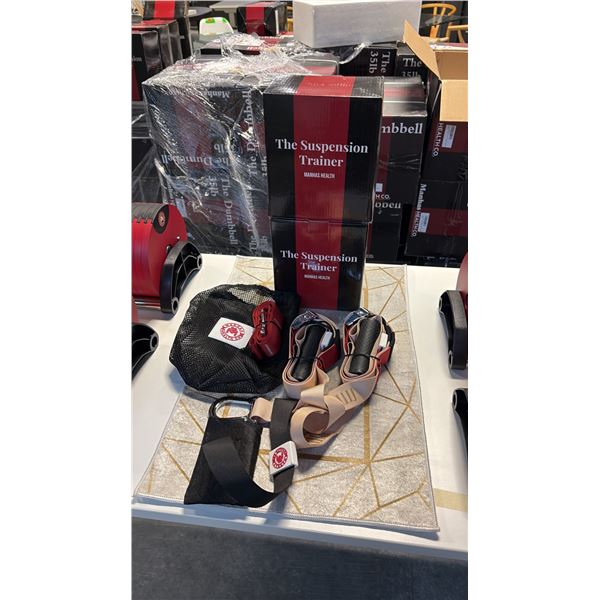 MANHAS HEALTH CO SUSPENSION TRAINER FULL SET PORTABLE BODYWEIGHT FITNESS SYSTEM NEW IN BOX 3 PACK