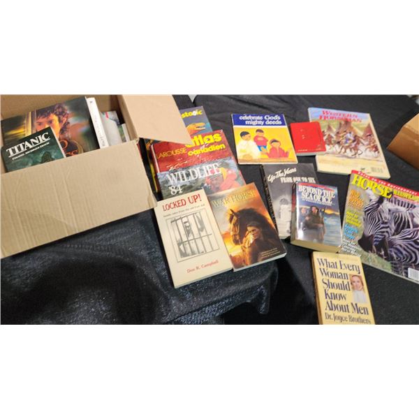 Softcover Books Including Titanic, War Horse, Wildlife '84