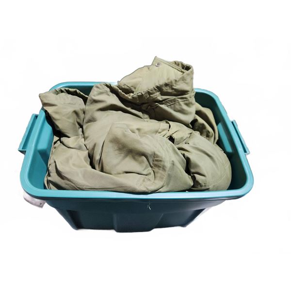 Canadian Military Clothing and Gear Lot in Storage Tote