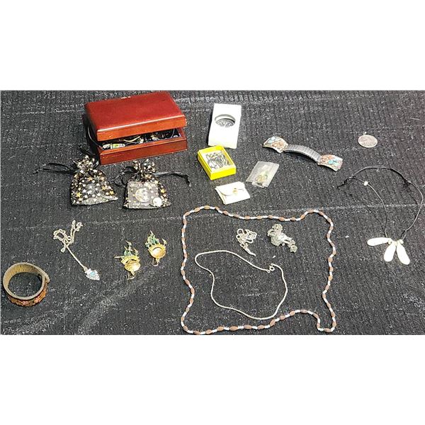 Jewelry and Watch Lot With Necklace, Bracelets, Earrings, Pendants and Watch