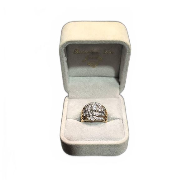 Roland & Son 14K/8g Gold Diamond Cluster Ring with Box