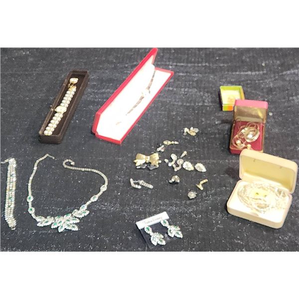 Costume Jewelry Lot With Watches, Necklaces, Earrings, and Bracelets