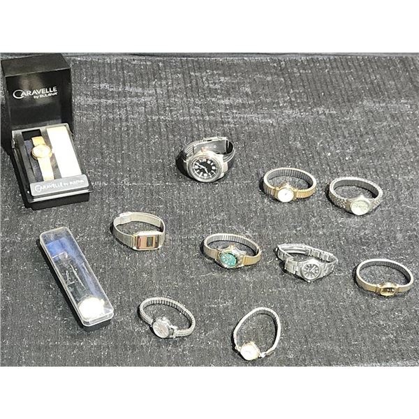 10 Vintage Ladies Wrist Watches Including Caravelle by Bulova