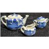 Image 3 : Blue and White Mini China Tea Set with Six Cups and Saucers