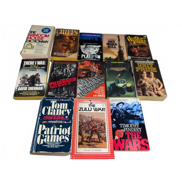 13 Paperback Books Including Military, History, and Fiction