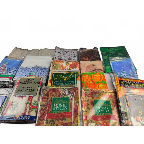 Vinyl/Fabric Tablecloths and Lawn Bags, Holiday Themes