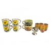 Image 1 : Japanese Ceramic Mugs, Coloured Glass Tumblers, and Glass Dessert Dish