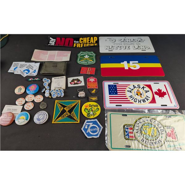 Vintage Canadian License Plates, Badges, Buttons, Patches, Stickers