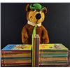 Image 1 : 24 Walt Disney and Charlie Brown Hardcover Books with 1980 Yogi Bear Plush