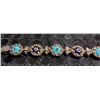 Image 2 : Sterling Silver Evil Eye Link Bracelet with Blue Accents