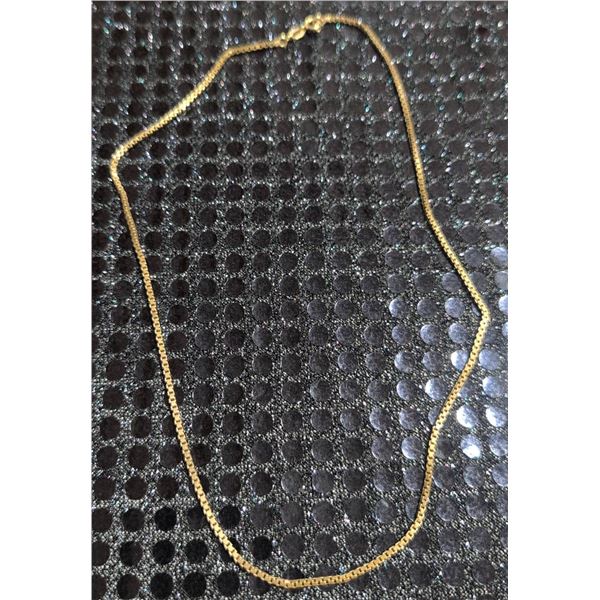 10K Gold Box Link Chain Necklace, 7g