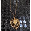 Image 2 : 10K Gold Heart Necklace with Filigree Pendant 2g