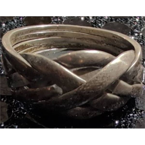 Sterling Silver Multi-Band Interlocking Puzzle Ring