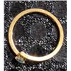 Image 1 : 10K Gold Gavon Stamped Ring with Light Blue Stone