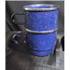 Image 2 : 6 Blue Enamel Plates and 2 Matching Mugs