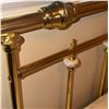 Image 3 : Brass Bed Frame with Porcelain Floral Accents and Mattress