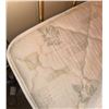 Image 5 : Brass Bed Frame with Porcelain Floral Accents and Mattress