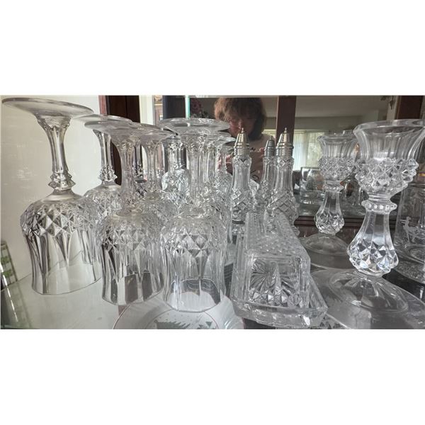 Cut Crystal Glassware and Tableware Set