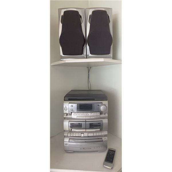 Memorex Stereo System with Turntable, CD, Cassette, Radio, Speakers and Remote