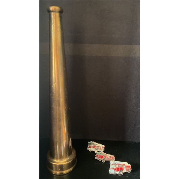 Brass Fire Hose Nozzle with 3 Fire Truck Pins