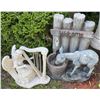 Image 1 : Garden Statues: Angel with Harp and Deer with Welcome Sign