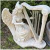 Image 2 : Garden Statues: Angel with Harp and Deer with Welcome Sign