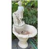 Image 1 : Concrete Bird Bath with Girl and Well Motif