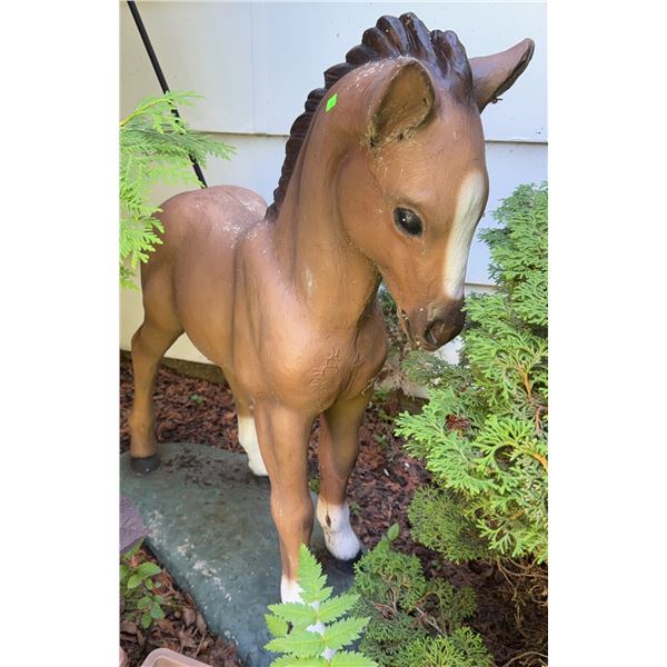 Painted Composite Foal Garden Statue