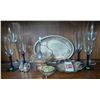 Image 1 : Electroplated Serving Collection w/ Crystal Stemware