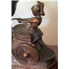 Image 7 : Metal Chariot Table Lamp with Frosted Glass Globe Shade