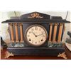 Image 1 : Ingraham Mantel Clock with Ornate Columns and Decorative Metal Accents
