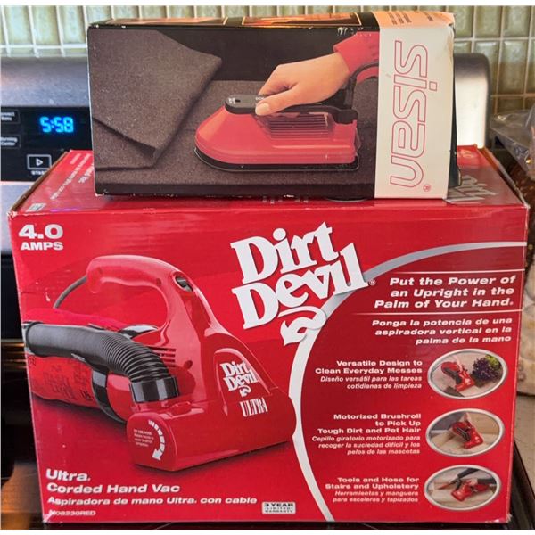 Dirt Devil Ultra Corded Hand Vac and Sisan Steam Smoother Bundle