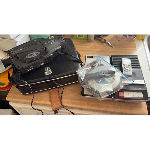Electronics Bundle: Samsung Camcorder, Panasonic CD Player, Olympus Voice Recorder