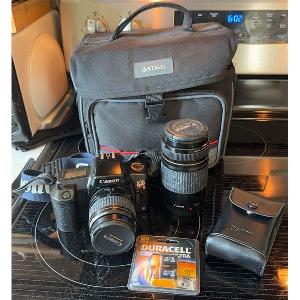 Canon EOS Rebel S 35mm Film Camera Kit with Two Lenses and Bag