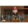 Image 1 : Firefighter Collectible Set with 1982 Trophy, Four Mugs, and Ceramic Figurine