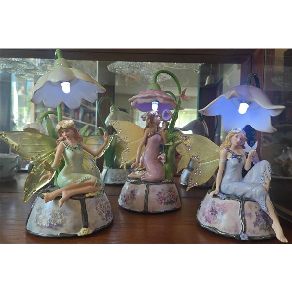 Lenox Lena Liu Enchanted Gardens Illuminated Fairy Figurines Trio