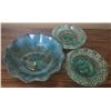 Image 3 : Green Ceramic Swans and Glass Bowls