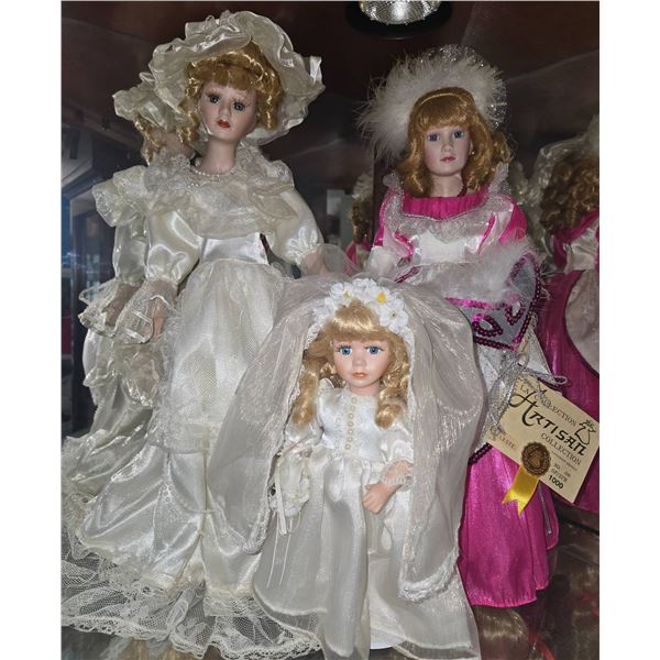 Three Porcelain Dolls Including Artisan Collection Limited Edition