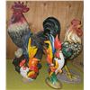 Image 1 : 4 Painted Ceramic Rooster Figurines