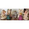 Image 1 : Angel Figurines and Bell Set, Ceramic and Metal, 7 Pieces