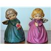 Image 2 : Angel Figurines and Bell Set, Ceramic and Metal, 7 Pieces