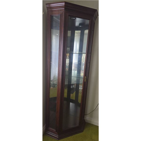 Corner Glass Display Curio Cabinet with Lighting
