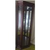 Image 1 : Corner Glass Display Curio Cabinet with Lighting
