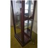 Image 4 : Tall Wood and Glass Display Cabinet with Glass Shelves